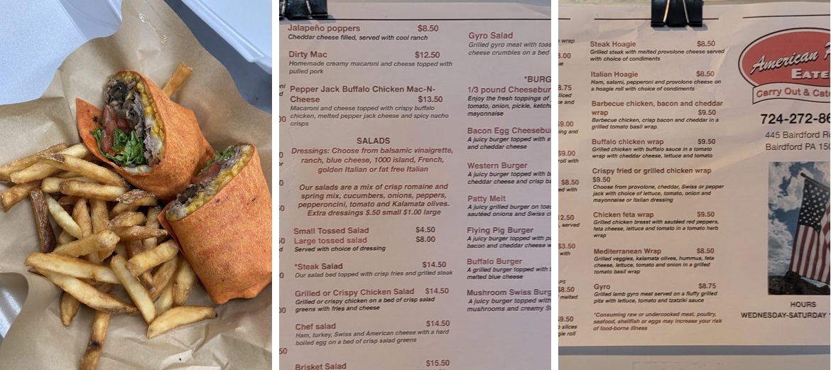 American Pie Eatery Menu