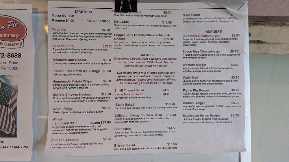American Pie Eatery Menu image 2